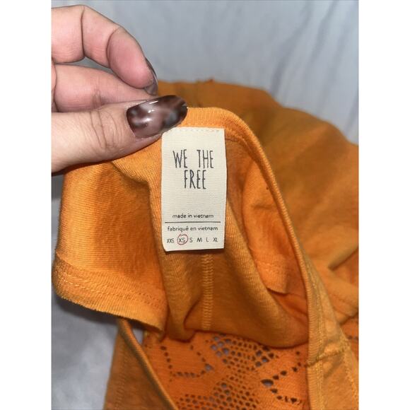 FREE PEOPLE Womens Tank Top Window Knit Details Orange Size XS OB778742 - Picture 13 of 13